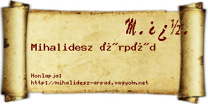 Mihalidesz Árpád névjegykártya